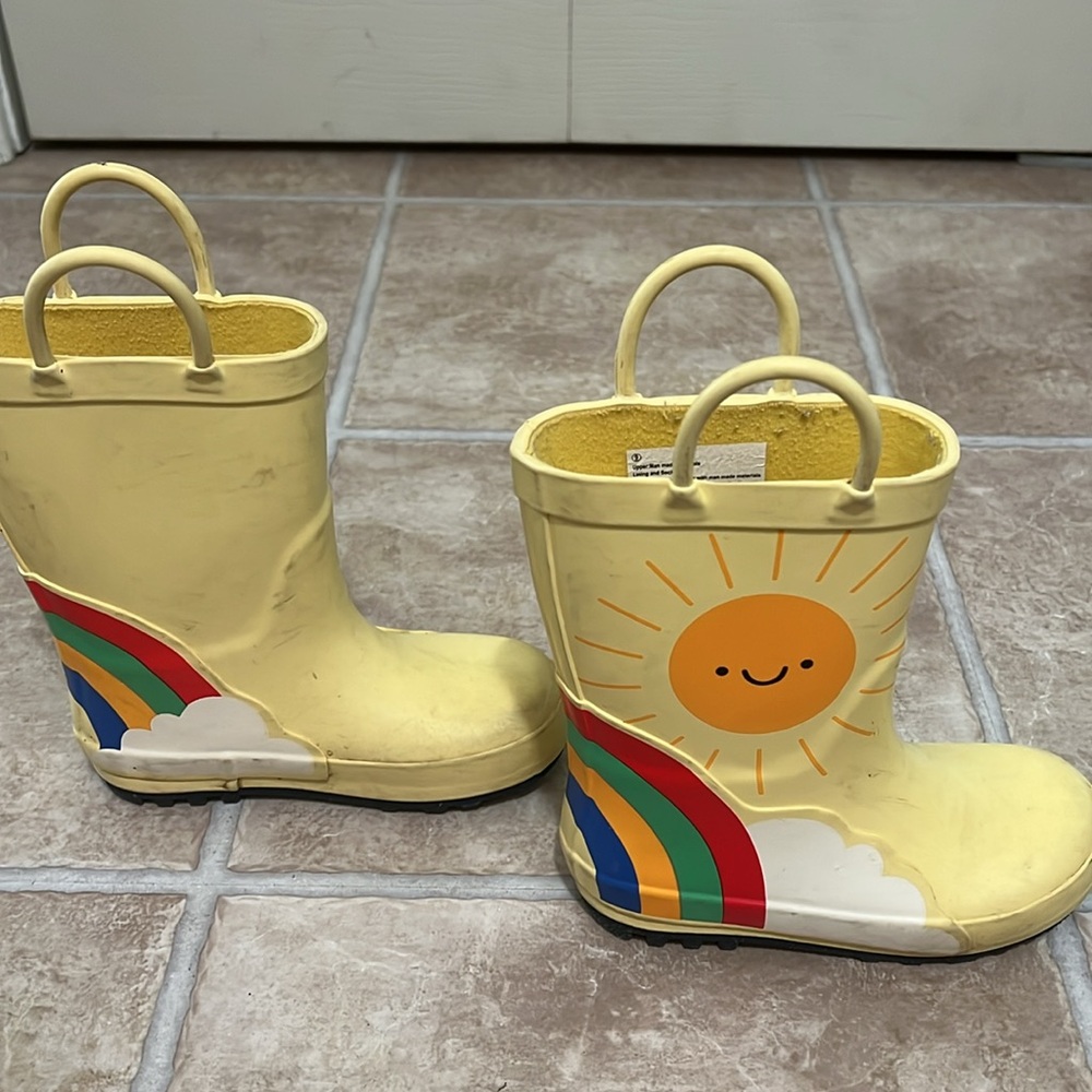 Yellow Kids Rain Boots - Picture 3 of 8